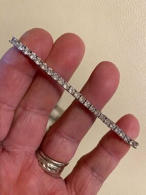 5CT Round Cut Moissanite Certified Tennis Bracelet 925 Sterling Silver